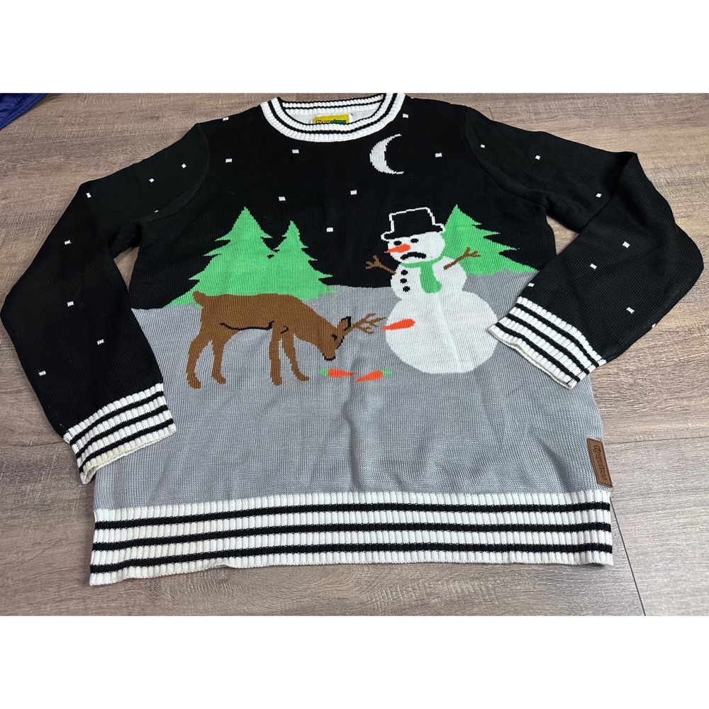 Tipsy Elves Mens Carrot Trail Nightmare Ugly Christmas Sweater Size Large